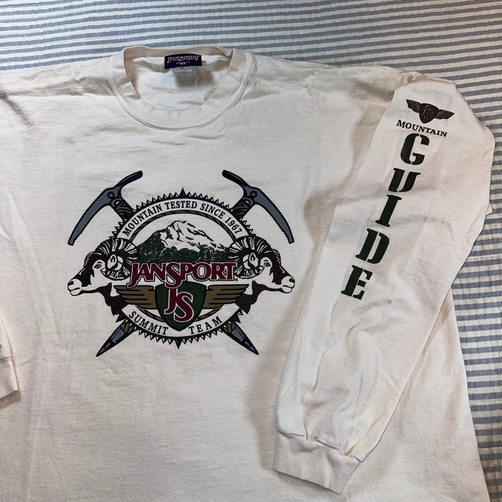 Vintage JanSport Mountain Guide Summit Team Long Sleeve Shirt XL Made in USA